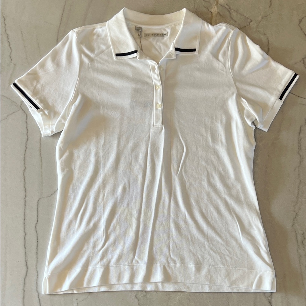 NWT Cutter & Buck Ladies Golf Polo in White and Navy